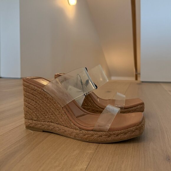 NWT Zara Clear Strap Platform Espadrilles Sandals Sz 8 - Picture 3 of 6
